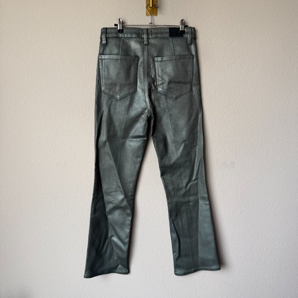 NEW Paige Claudine Mystical Green Coated High Waisted Jeans Size 29 - Picture 3 of 9